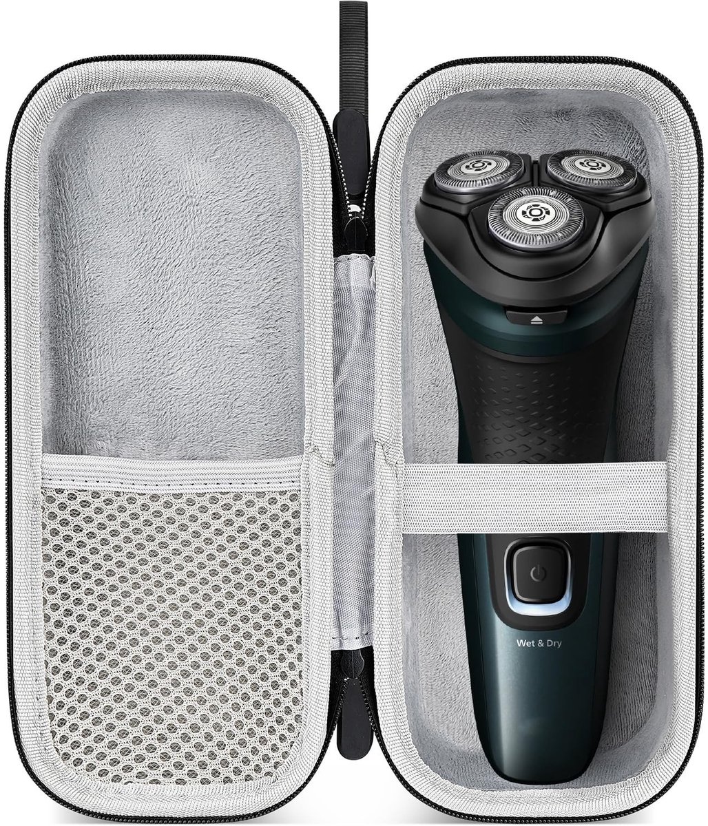 Dailygoods - Dailygoody - Hard Shell Shaver Travel Case - Elektrisch scheerapparaat - Draagbare opbergoplossing - Zwart - Scheeraccessoires - Bescherming voor je s
