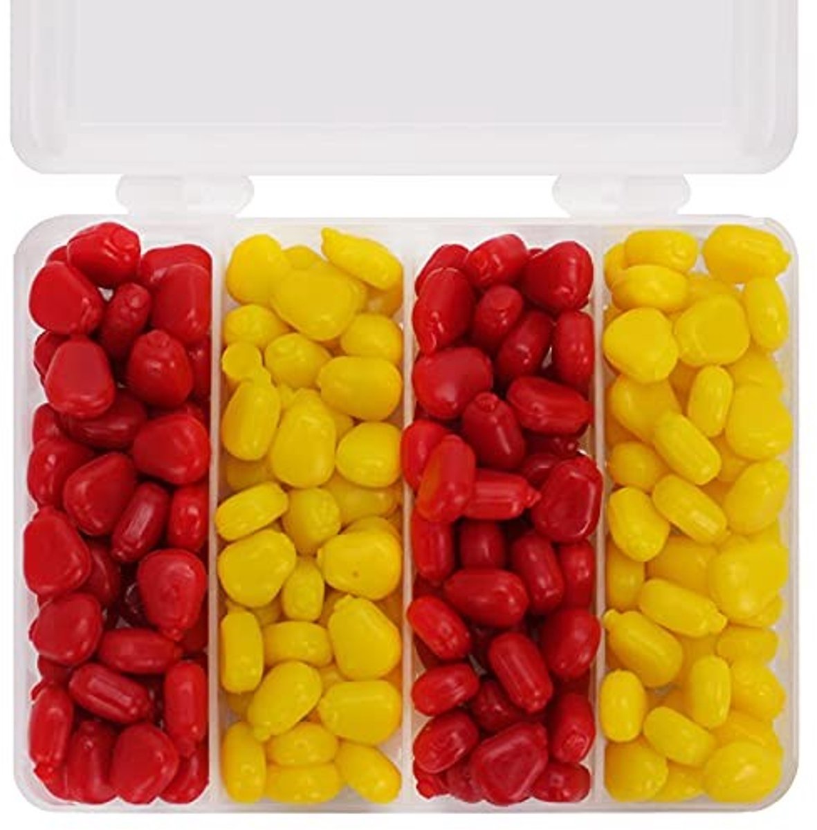 Dailygoods - Dailygoody - Nep Maïs - Karper Vissen Aas - Zachte Siliconen - Drijvende Aas - Kunstmatige Lokt - Geschikt voor Karpervissers - Geel en Rood