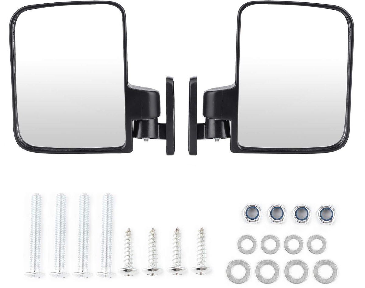 Dailygoods - Dailygoody - Buitenspiegels - Accessoire - Draaibaar - Zwart - Achteraanzicht - Voertuigmodificatie - Geschikt voor Club Car - Kleur zwart