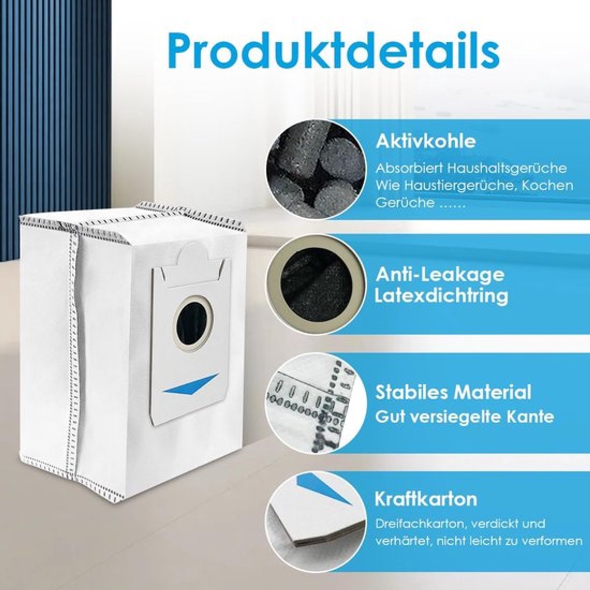 Stofzuigerzakken Geschikt voor Ecovacs Deebot X2 Omni, 6-pack