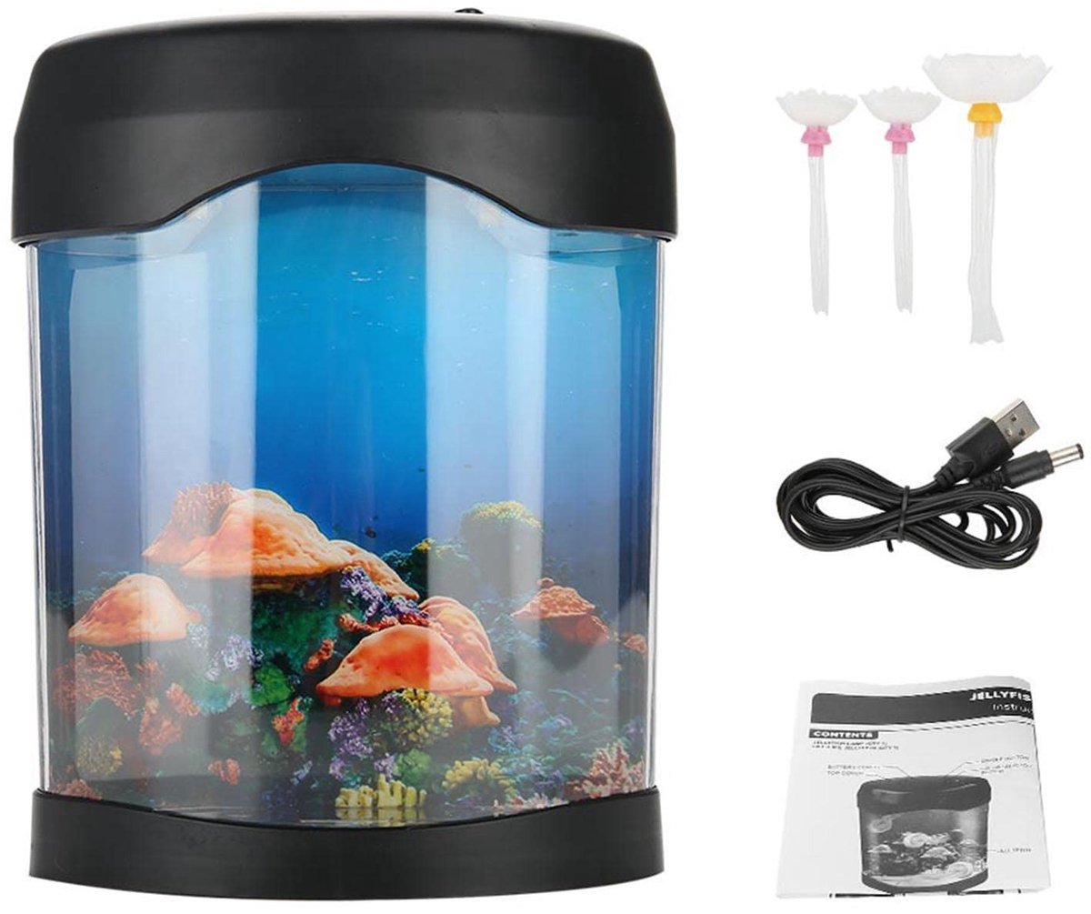 Dailygoods - Dailygoody - Bureaumaquarium - LED aquariumlamp - Compact formaat - Mini desktop aquarium - Sfeervolle decoratie - Geschikt voor thuis en op kantoor