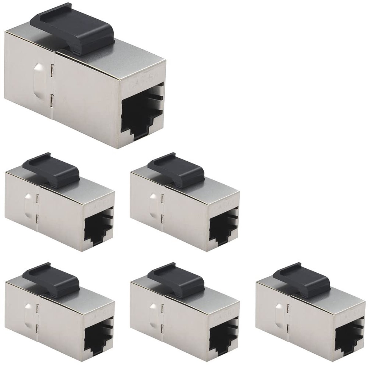 Dailygoods - Dailygoody - RJ45 Keystone Connectors - Ethernet verbinding - Shielded Couplers - Vrouwelijk-Vrouwelijk - Netwerkaccessoires - 6 stuks - Geschikt voor..