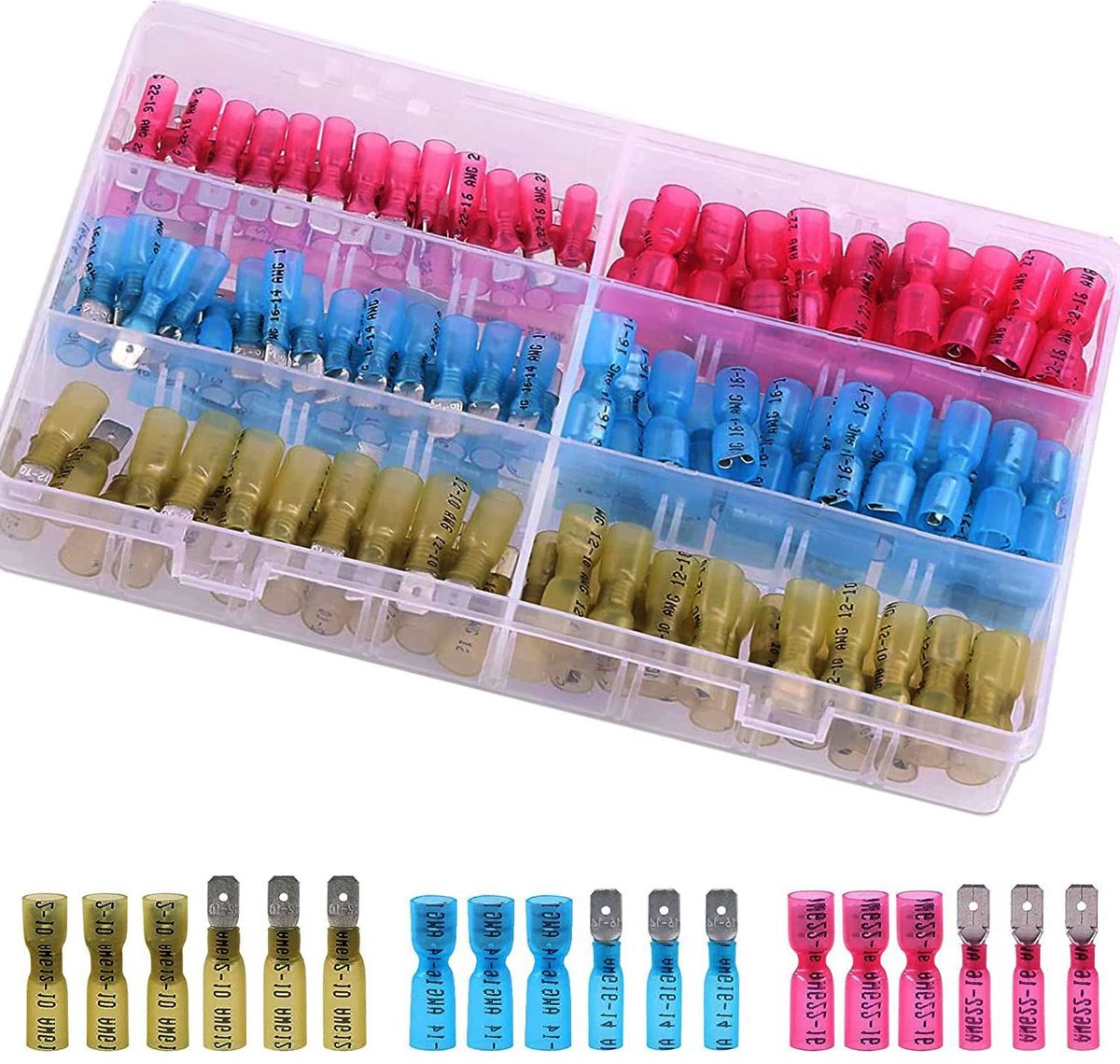 Dailygoods - Dailygoody - 150-delige Kabelconnectoren Set - Waterdichte Crimp Connectors voor Auto en Marine