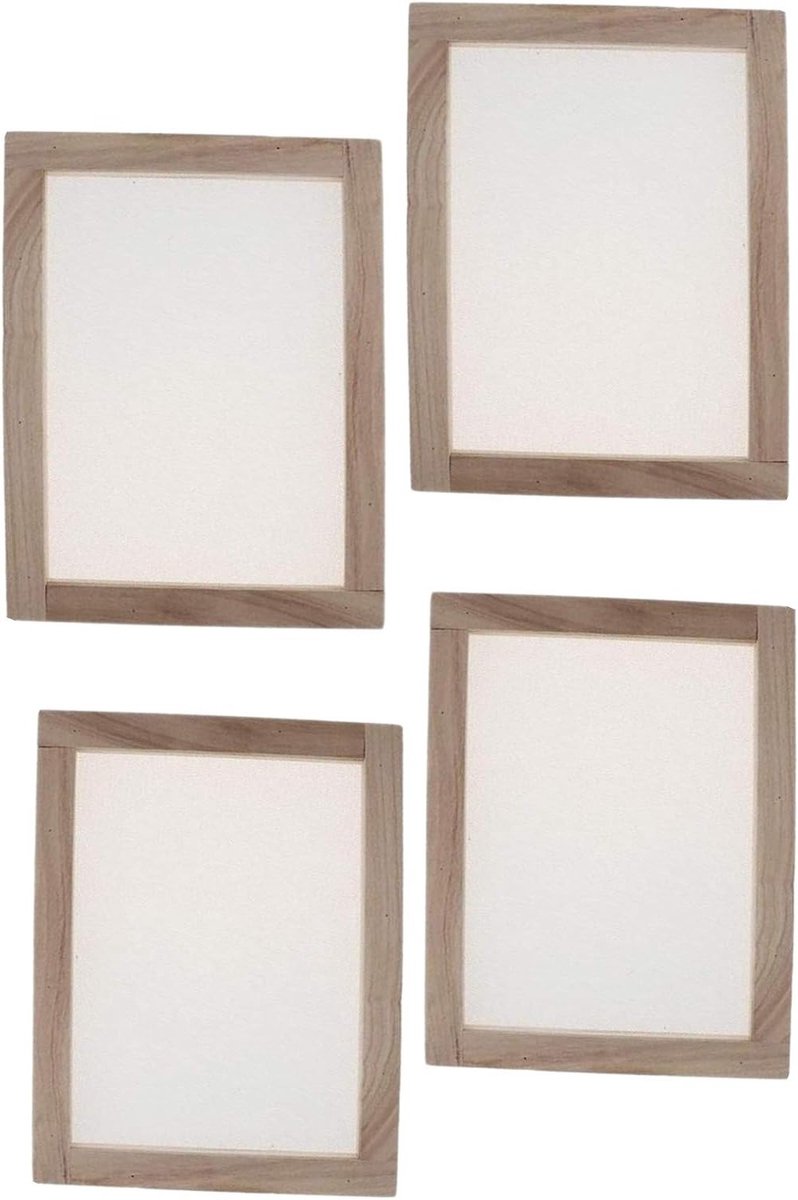 Set van 4 Papermaking Screens voor Handgemaakt Papier - Traditioneel Deksel Mold voor Creatieve DIY Projecten, Geschikt voor Kinderen en Volwassenen (19 x 25 cm)