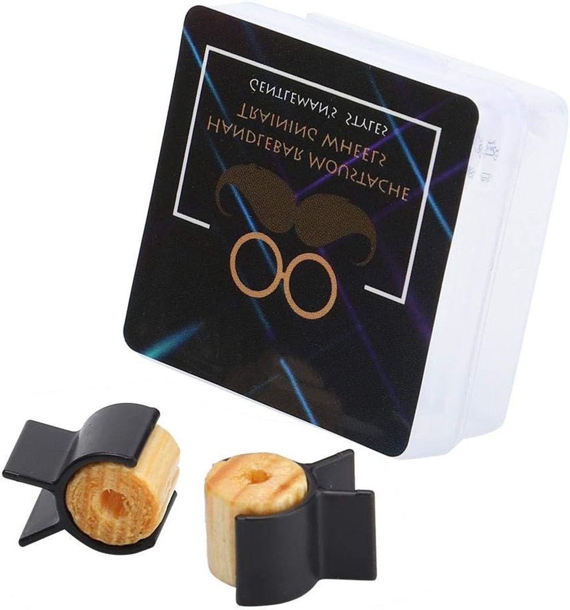 Beard Styling Tool voor Perfecte Snorvorm met Houten Wielen en Clips, Lichtgewicht en Draagbare Set voor Mannen, Ideaal voor Vader, Echtgenoot en Vrienden