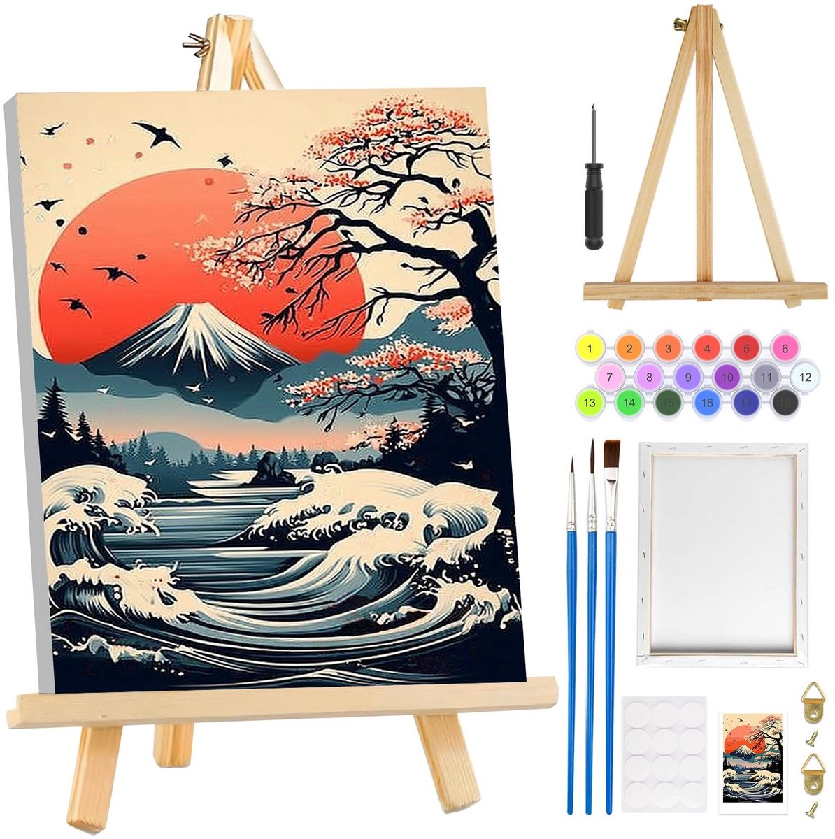 Dailygoods - Schilderen op Nummer met Frame voor Volwassenen, Landschap Thema