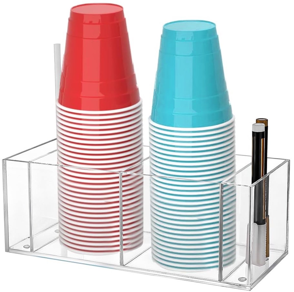 Dailygoods - Duurzame Acryl Bekerhouder voor Feestartikelen en Keukenopslag