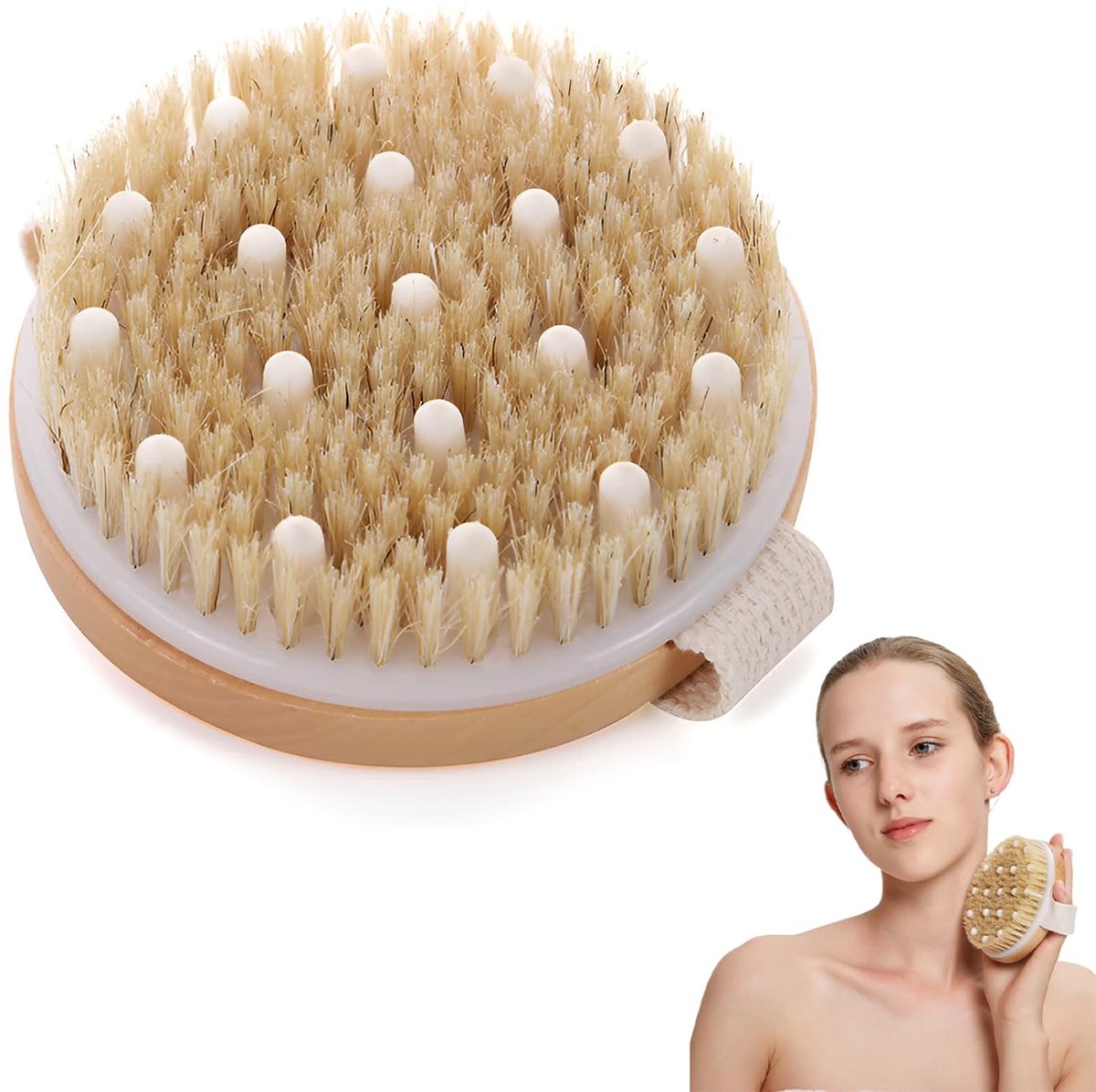 Dailygoods - Natuurlijke Droge Lichaamsborstel voor Massage en Peeling