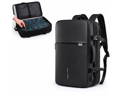 Vacuüm rugzak - Met ingebouwde pomp - Uitbreidbare rugzak 20L/35L - Handbagage - Cabine proof - Met Laptop vak tot 17.2 inch - Water proof - Mark Ryden - Zwart
