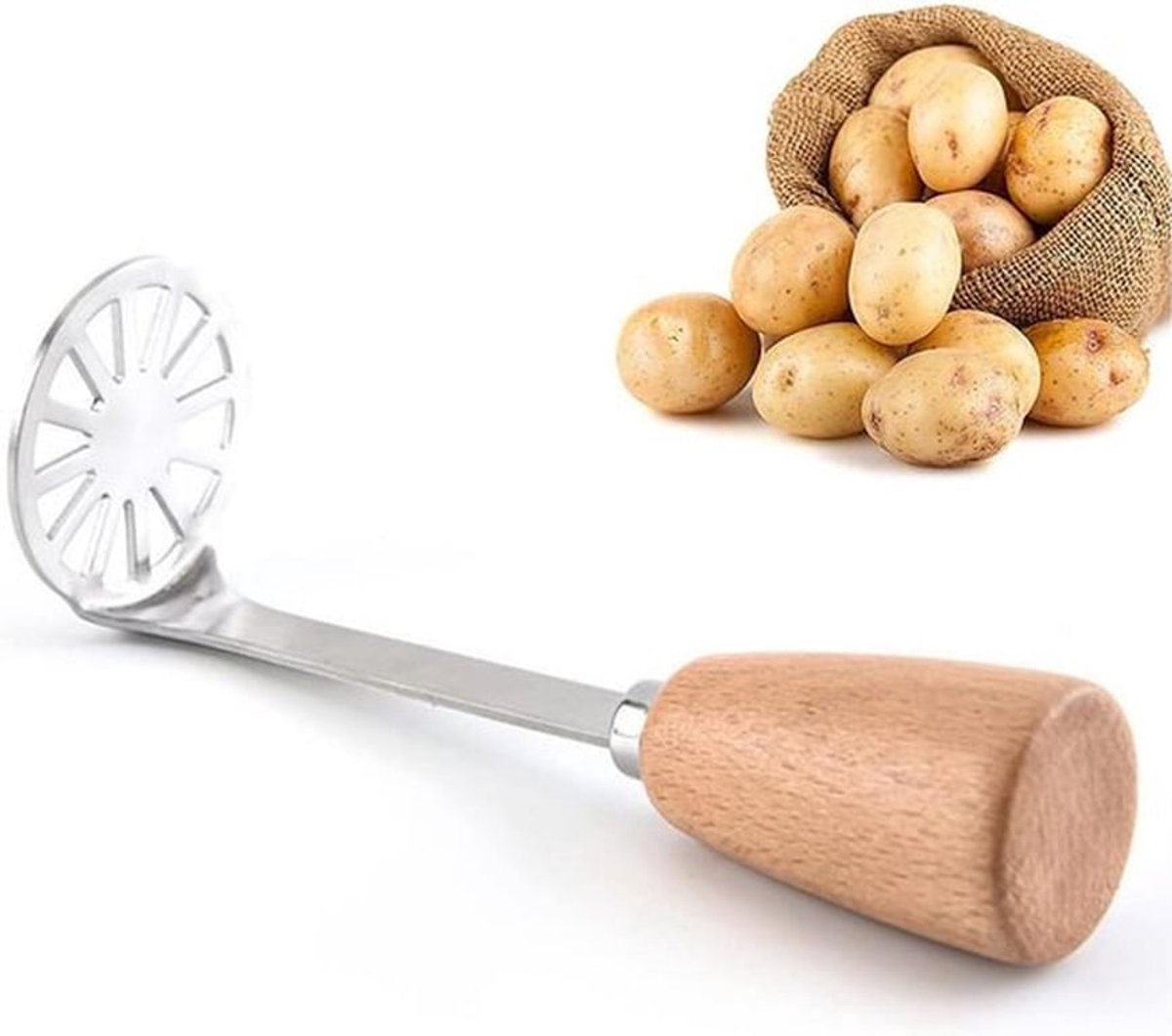 Aardappelstamper RVS – Kleine Pureestamper voor Aardappelen, Groenten en Fruit