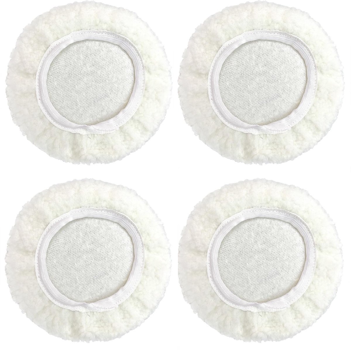 Dailygoods - Dailygoody - Lambswool Polijstpad - Microvezel Polijstkappen - 4-delige Set - 9-10 Inch - Voor Auto - Effectief en Zacht - Voor Polijsten en Waxen