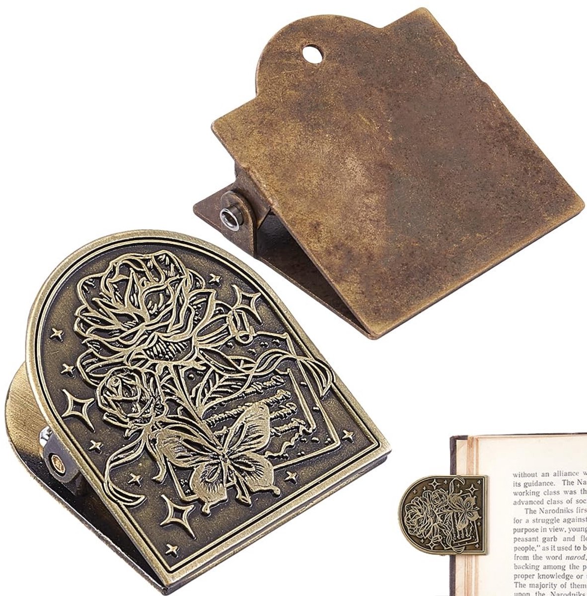 Dailygoods - Vintage Metalen Boek Clip voor Notebook en Documenten