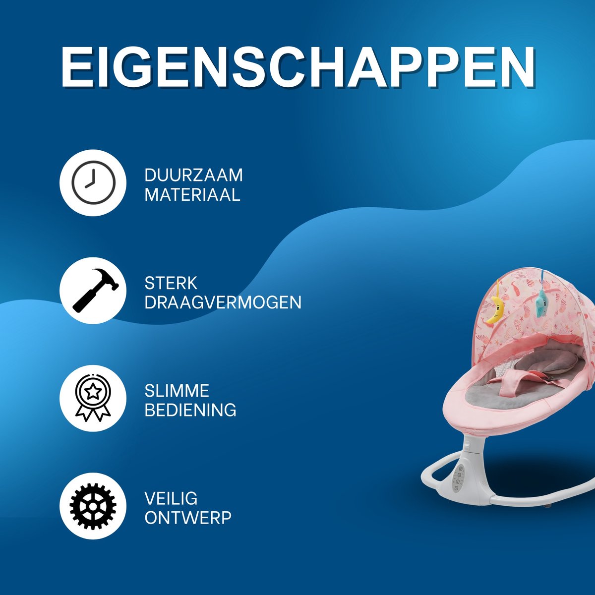 Happiq Elektrische Baby Schommelstoel thumbnail 2