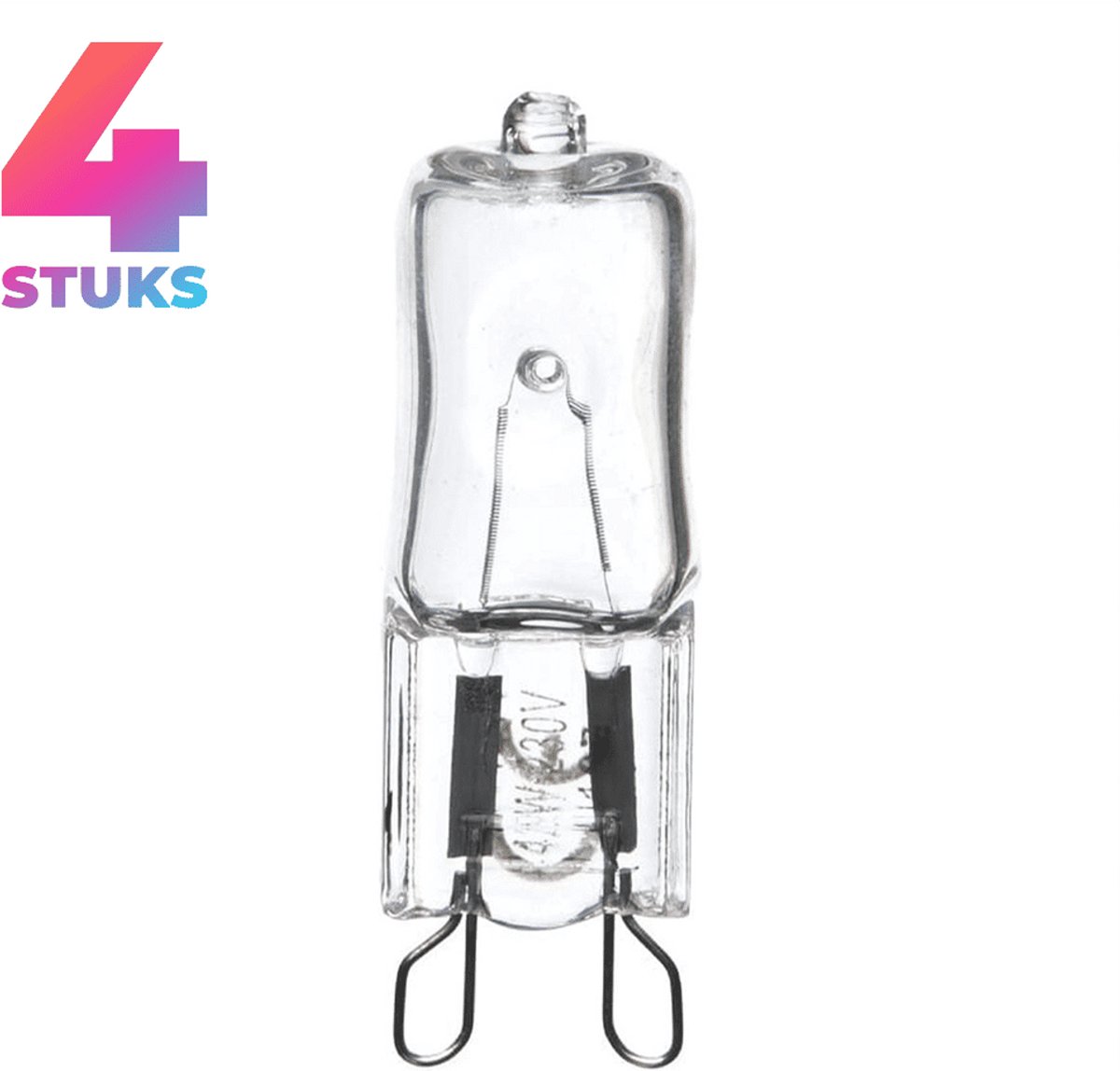 4x Mini Halogeenlamp G9 - 52W - Warm Wit Licht (2700K) - 750 lm - 2 jaar - Dimbaar