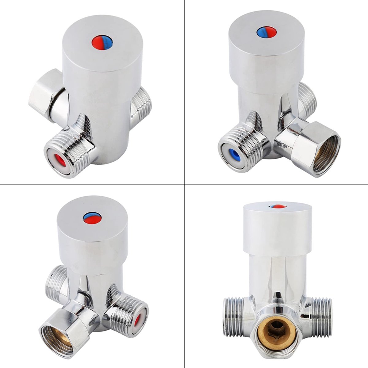 Dailygoody - Thermostatische mengkraan - G1/2 aansluiting - Geschikt voor warm en koud water - Messing uitvoering - Ideaal voor huishoudelijk en comme