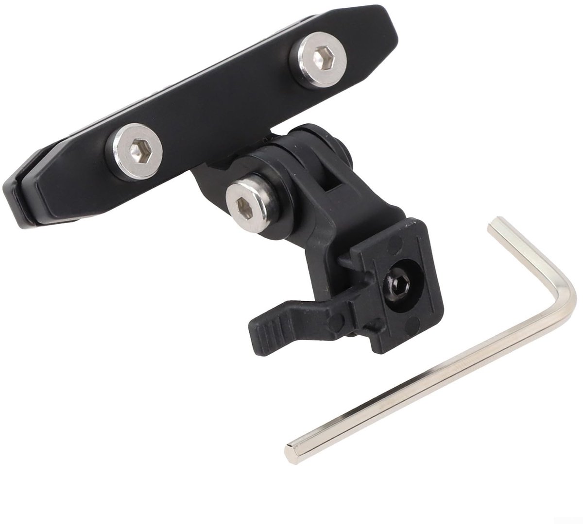 Dailygoods - Fiets Zadel Licht Mount - Aluminium Houder - Stevige Constructie - Zwart - Fietsonderdelen - Perfect voor Trek Fietsen - Inclusief Montag