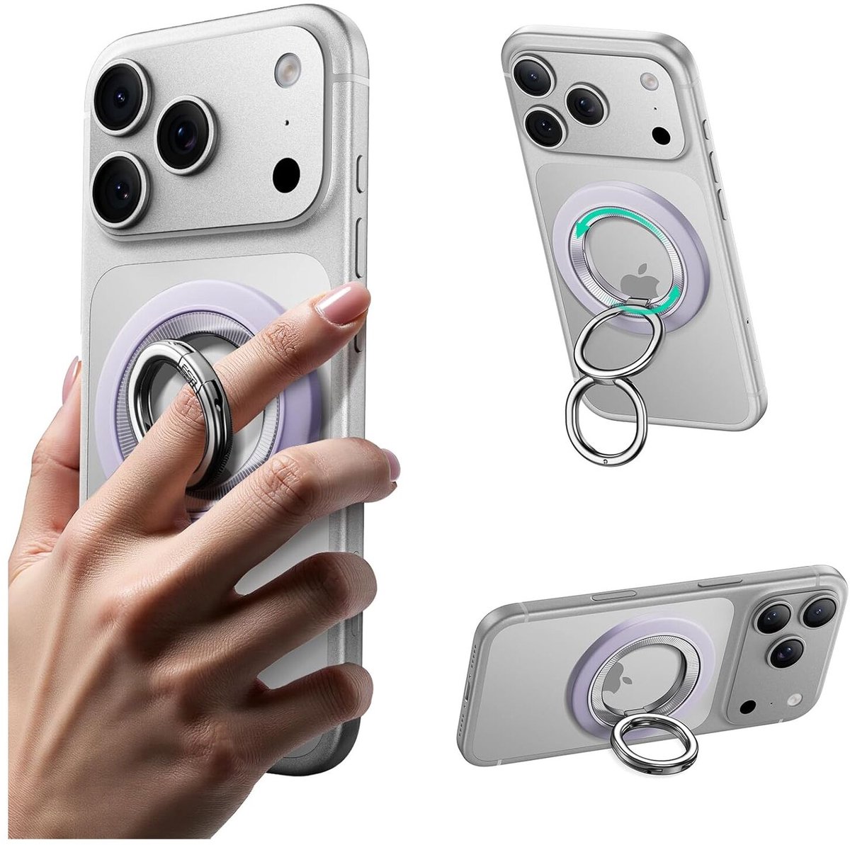 ESR Magnetische Ring Houder - HaloLock Phone Grip Stand 360 - Compatibel met MagSafe - Telefoon Standaard Lavender