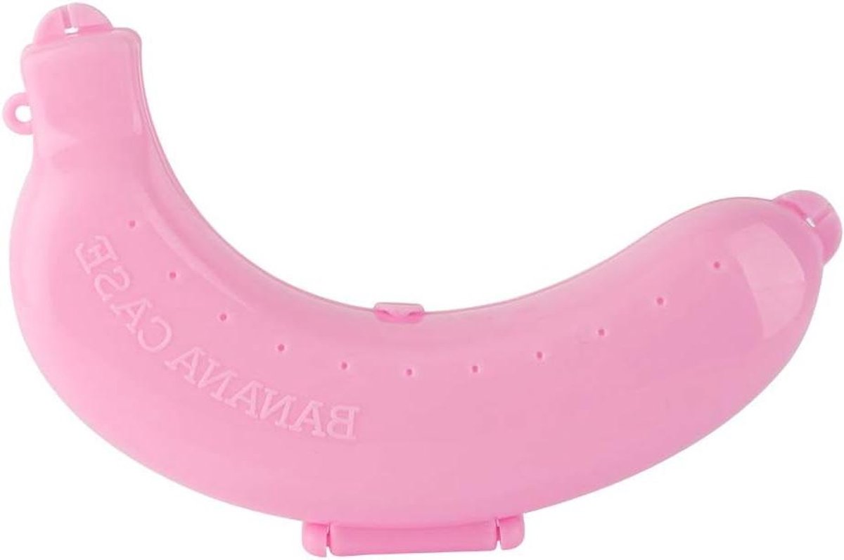 Banaan Container - Fruit Opbergdoos - Fruit Beschermen - Ventilatie Gaten - 19.5 cm - Roze