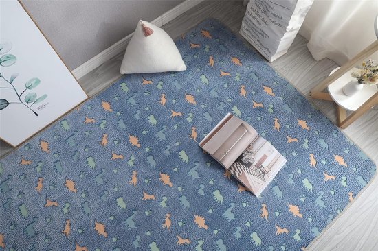 Lichtgevend Tapijt - Glow in the Dark Kleed - Kinderkamer Decoratie - Antislip Onderkant - 200 x 140 cm - Dinosaurus — afbeelding 5
