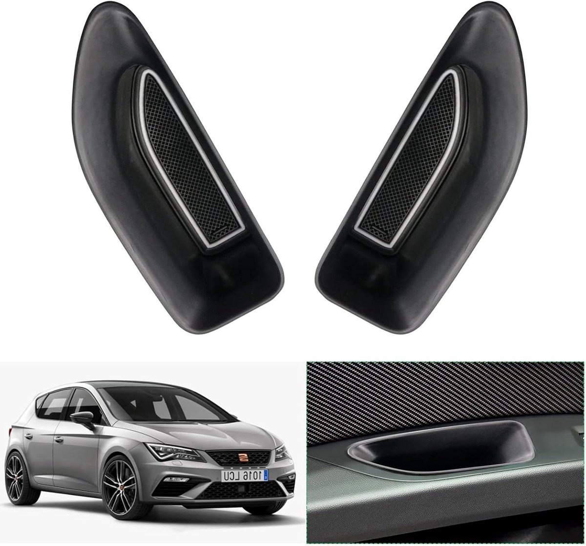 Auto Opbergdoos - Deur Organizer - Auto Interieur - Extra Ruimte Creëren - 2 Stuks - Zwart