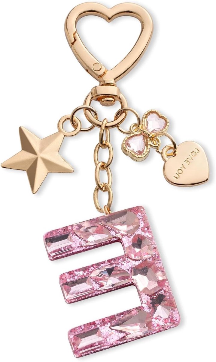 Roze sleutelhanger met initialen voor meisjes en vrouwen - Persoonlijke accessoires en cadeaus