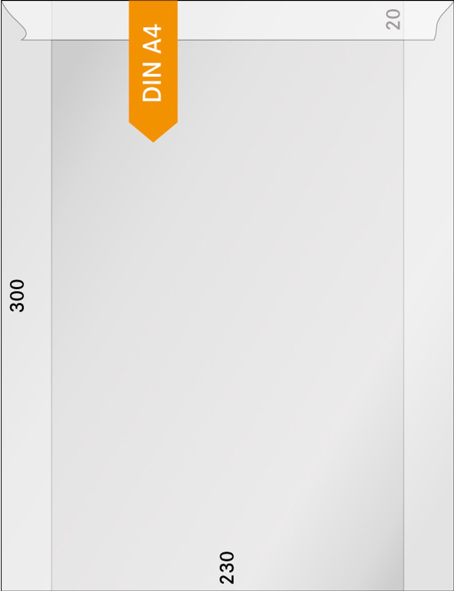 Lindner pergamijn 230 x 300 mm + 20 mm klep (500x) - papier - envelop - envelopjes - zakjes - 100% recyclebaar – glassine