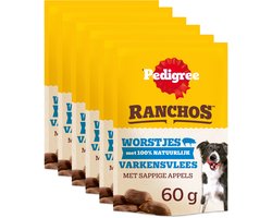 7x Pedigree Hondensnack Ranchos Sausages Varken 60gr