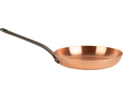 Koperen Koekenpan - Pure Koperen Pan - Gelijkmatig Koken - Dikwandig Massief Koper - 28 cm - Koper
