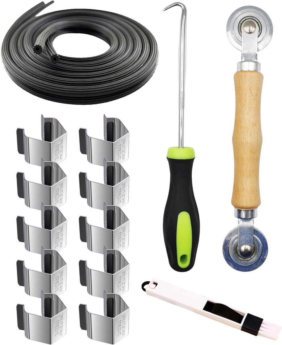 Scherm Installatiegereedschap - Horreparatie Kit - Schermen Monteren - Dubbele Rol & Haak - 98 m Spline - N.v.t.