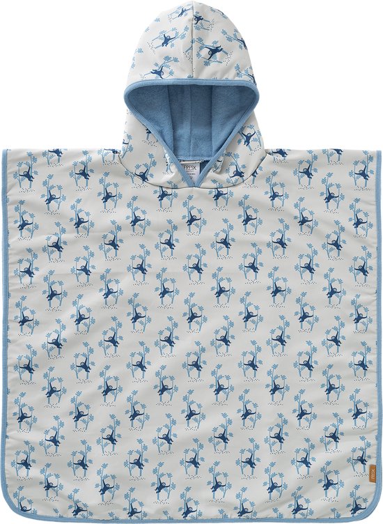 Fresk UV badponcho one size - Badcape met Capuchon - Sneldrogend Strandlaken - Jongens - Creme - Monkey van Fresk — afbeelding 3