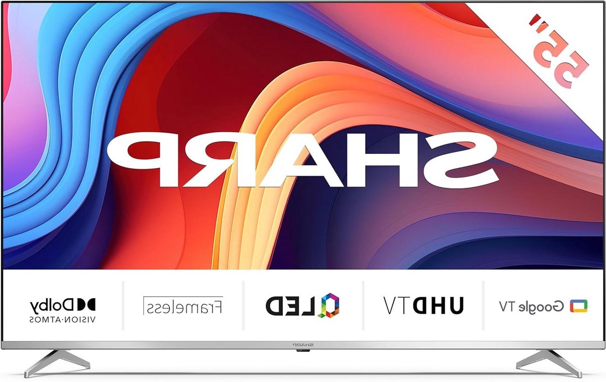 4K QLED TV - Smart TV Google TV - Film Kijken - Quantum Dot Technologie - 55 inch - Aluminium