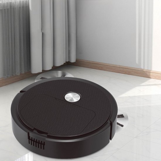 THEROB Smart robot stofzuiger (zwart) met borstels en Veegdoek. 3 in 1.Zuigen, vegen en dweilen.