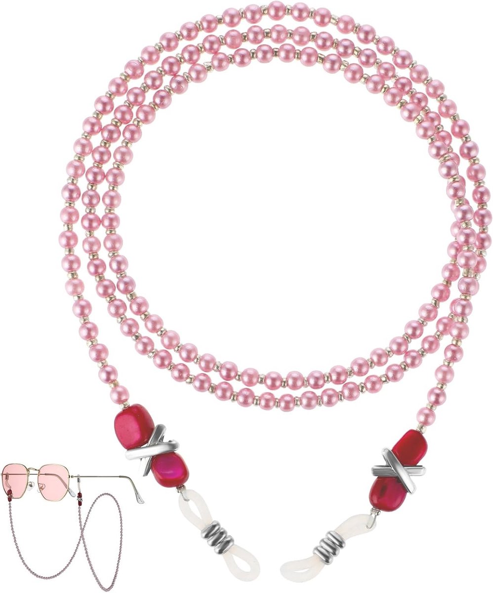 Stijlvolle en veilige brillenketting, antislip en valbestendig, ideaal voor dames en meisjes, perfect voor zonnebrillen en mondmaskers