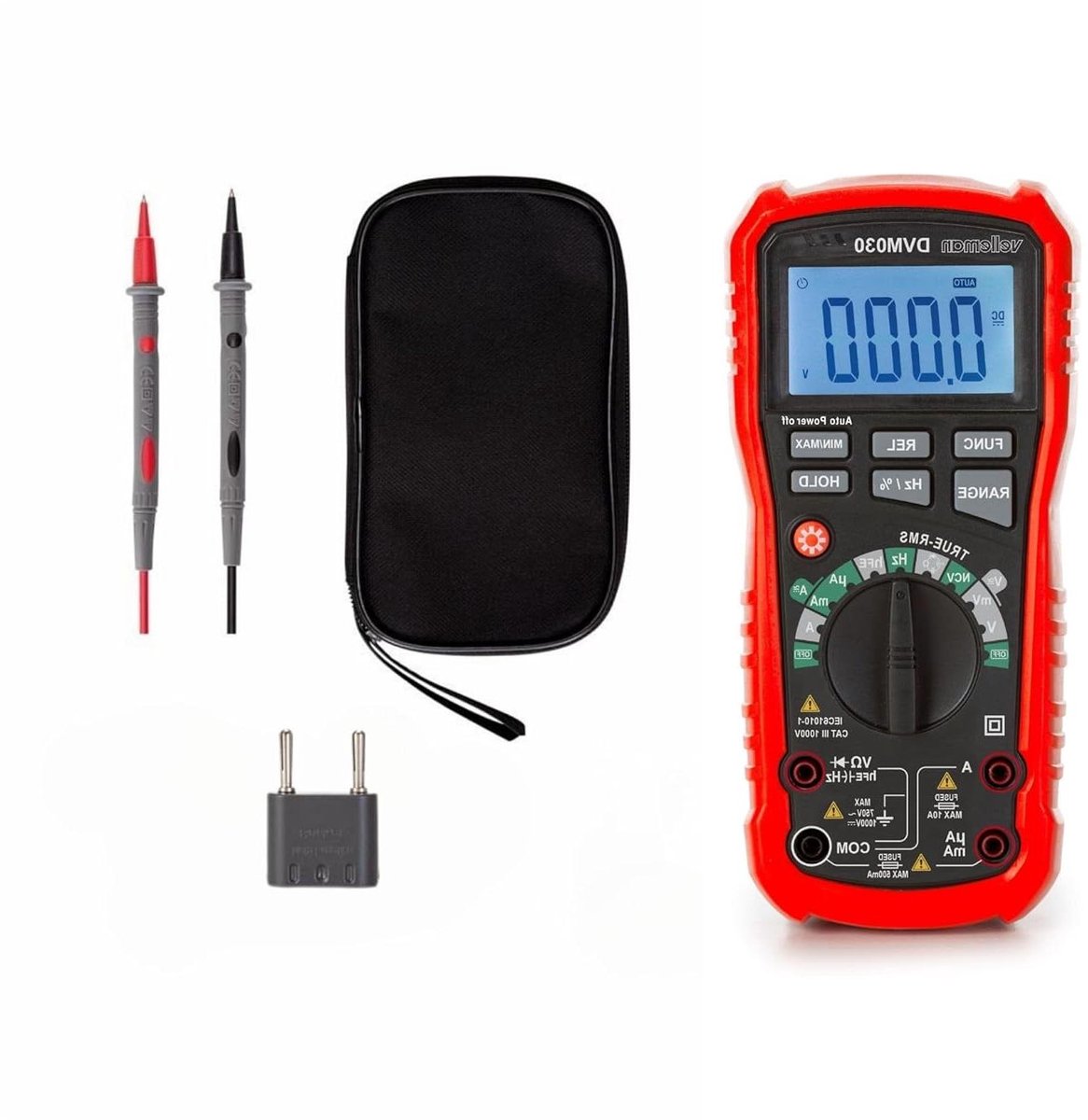 Digitale Multimeter - Meetinstrument Tester - Elektrische Metingen - Contactloze Spanningsdetectie - CAT III 1000V - Rood
