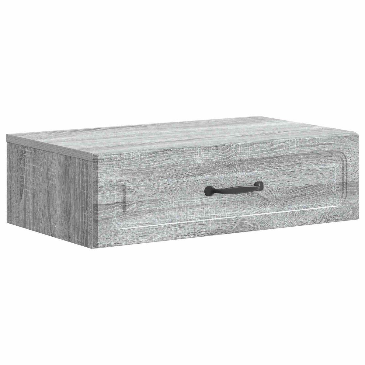 vidaXL Wandgemonteerde - Zijtafel - 59 - x - 34,5 - x - 17 - cm - Bewerkt - hout Grijs sonoma