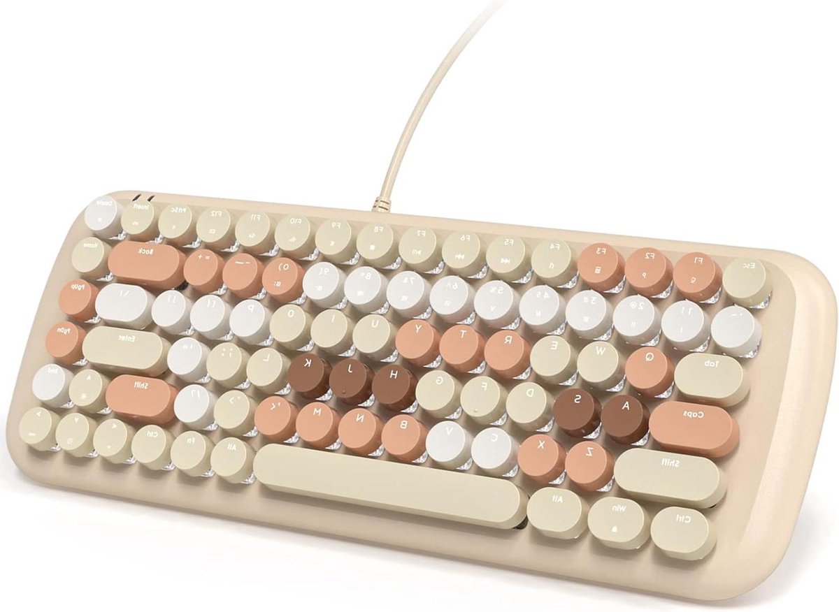 Mechanisch Toetsenbord - Compact Toetsenbord - Productief Werken - 84 Toetsen Ontwerp - Niet gespecificeerd - Melkthee - afbeelding 1