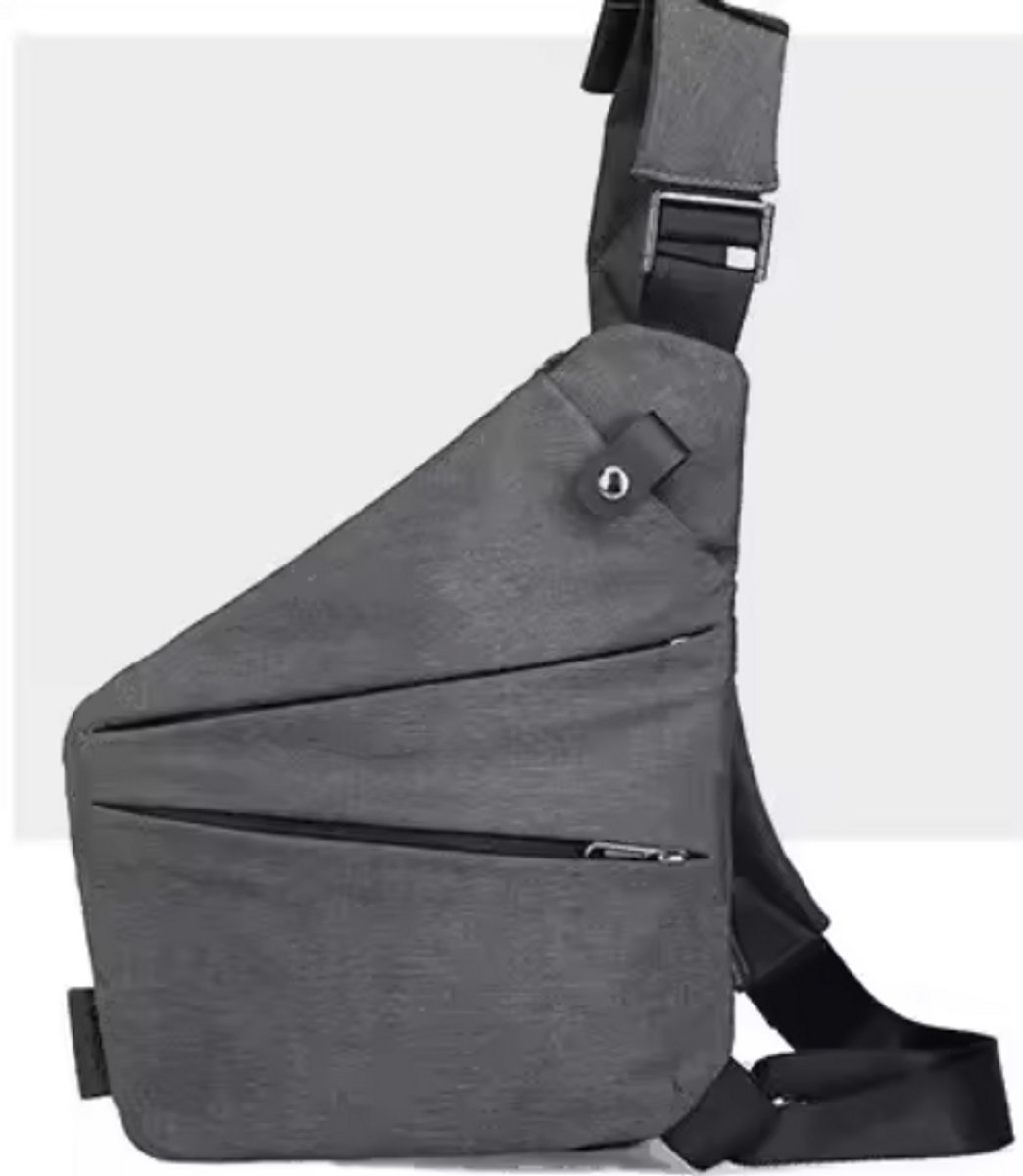 REWYTAZ-Crossbodytassen - Schoudertassen - Anti-diefstal crossbodytassen - Kleine crossbodytassen - Crossbodytassen met meerdere zakken - Multifunctionele crossbodytassen - Unisex - Grijs