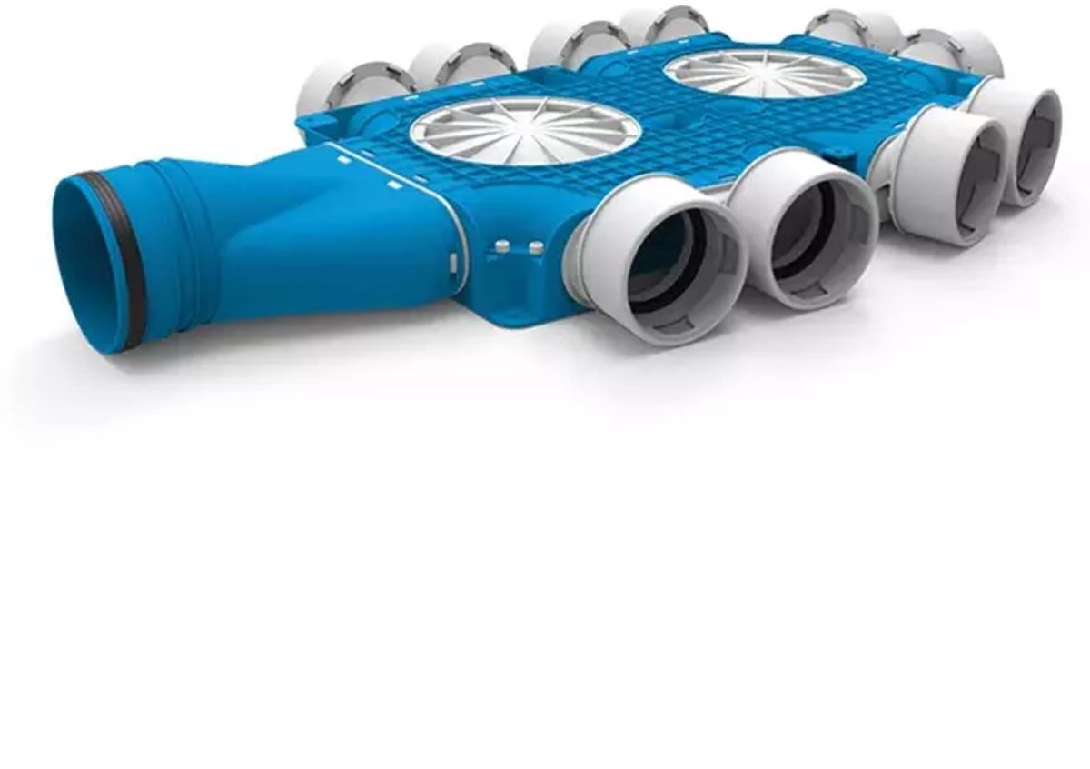 Vent-Axia Uniflexplus samengestelde verdeler 10x Ã˜90mm met horizontale tuit Ã˜125mm