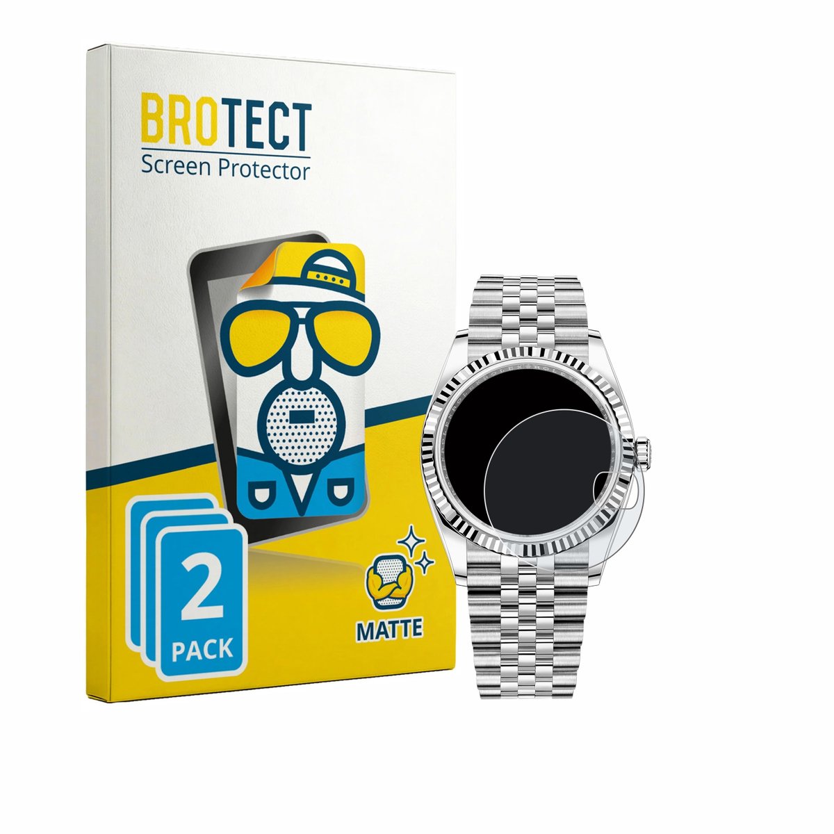 BROTECT - Screenprotector voor Rolex Datejust 36 - Folie Beschermfolie matte 2 Stuks