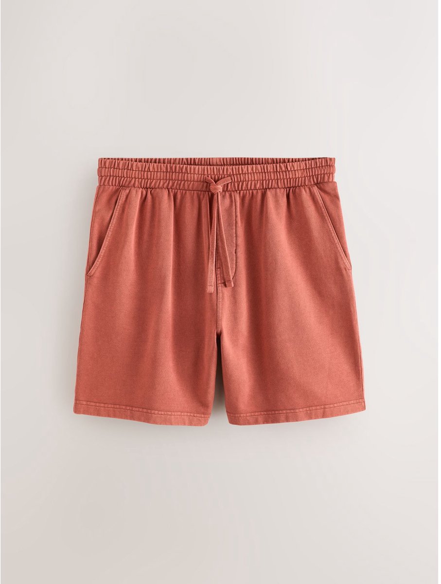 Next - Heren - Jersey short met garment-dye - Rood