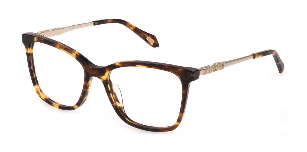 Just Cavalli VJC007 Avana marrone/giallo lucida 53/17/135 WOMAN Brilmonturen