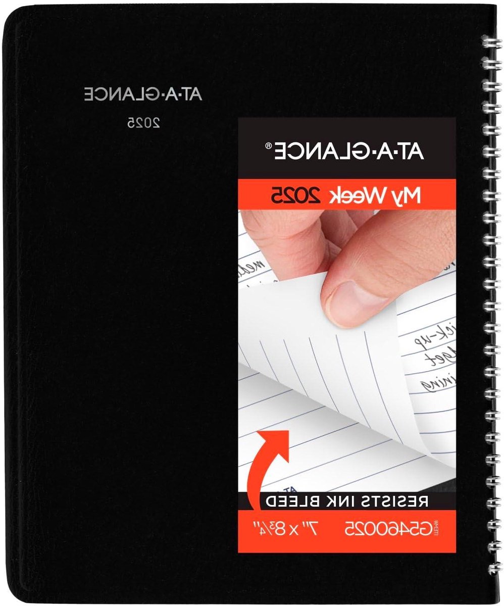 Jaarplanner 2025 - Agenda Week Maand - Afspraken Plannen - Inktdoorloop Weerstand - 7 x 8-3/4 inch - Zwart