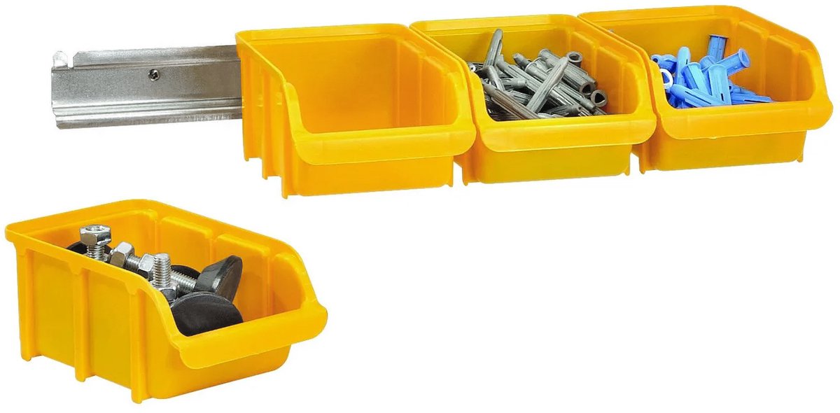 Raaco DIY Stapelbak 2 op rail geel 4E2R