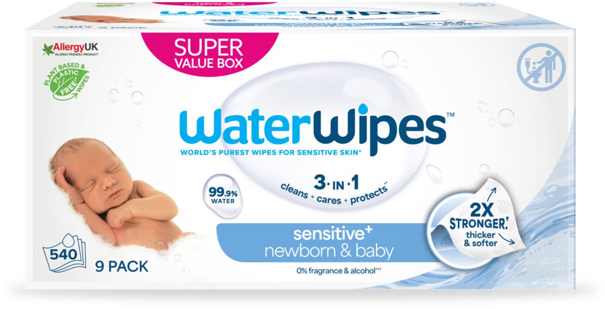 Bol.com WaterWipes Billendoekjes Bio - 9 x 60 stuks - 540 doekjes aanbieding