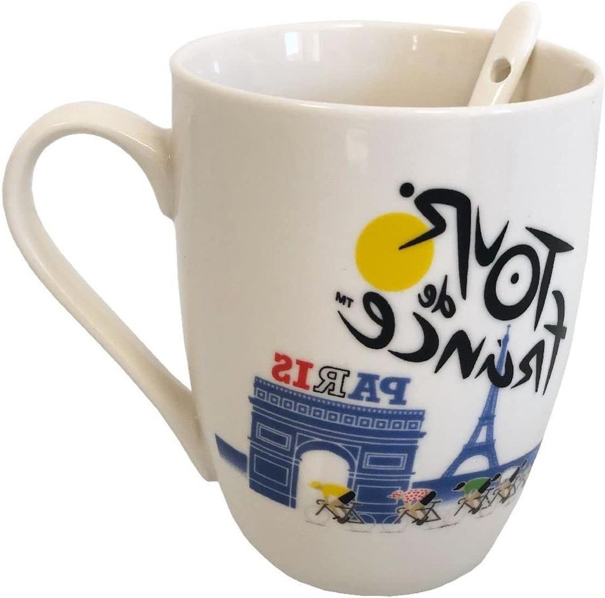 Keramische Mok - Themok - Koffie Moment - Inclusief Lepel - 473 Milliliter - Wit