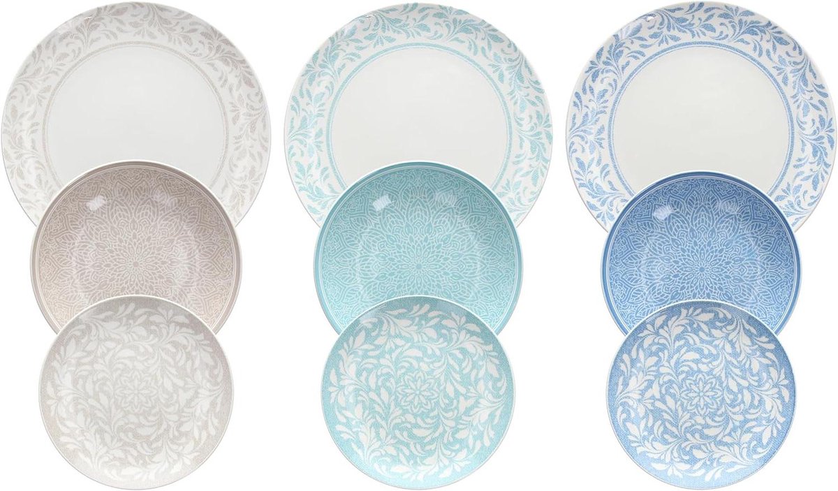 Servies Set - Borden Set - Dineren Thuis - 18 Delig - Voor 6 Personen - Multicoloured