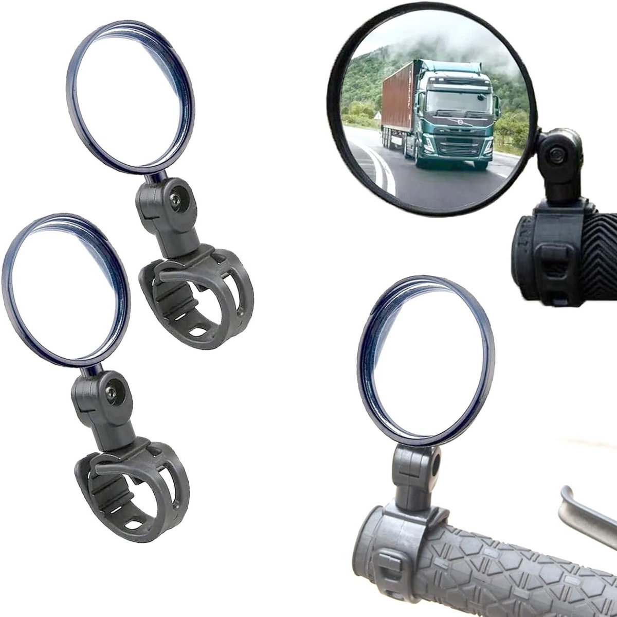 2 Stuks Fiets Achteruitkijkspiegel, 360° Verstelbare en Draaibare Spiegels voor Stuur, Universele Breedhoek Fietsaccessoires voor Mountainbike en Racefiets