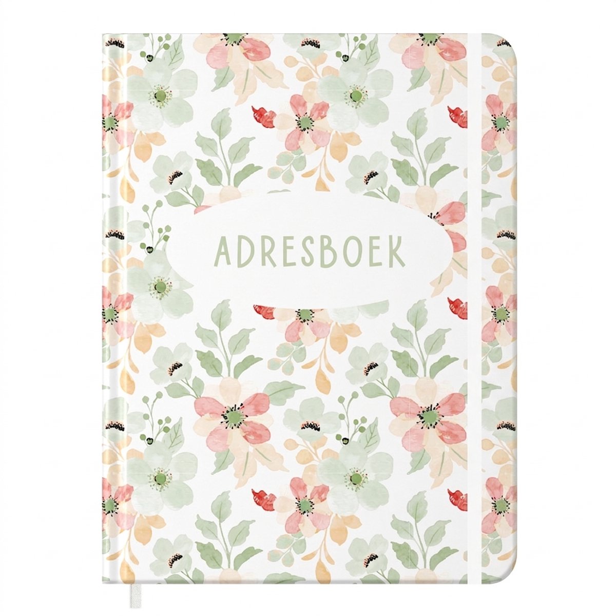 Fyllbooks - Mijn Adresboekje met Alfabet - Wachtwoorden - Hardcover - A5 Formaat - Flowers - Bloemen