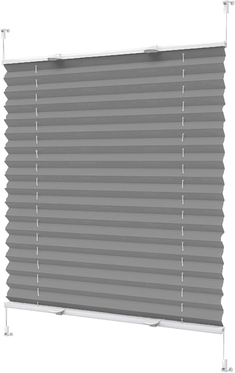 Honingraatjaloezie - Plissé rolgordijn - Raam decoreren - Zonder boren - 50 x 80 cm - Lich