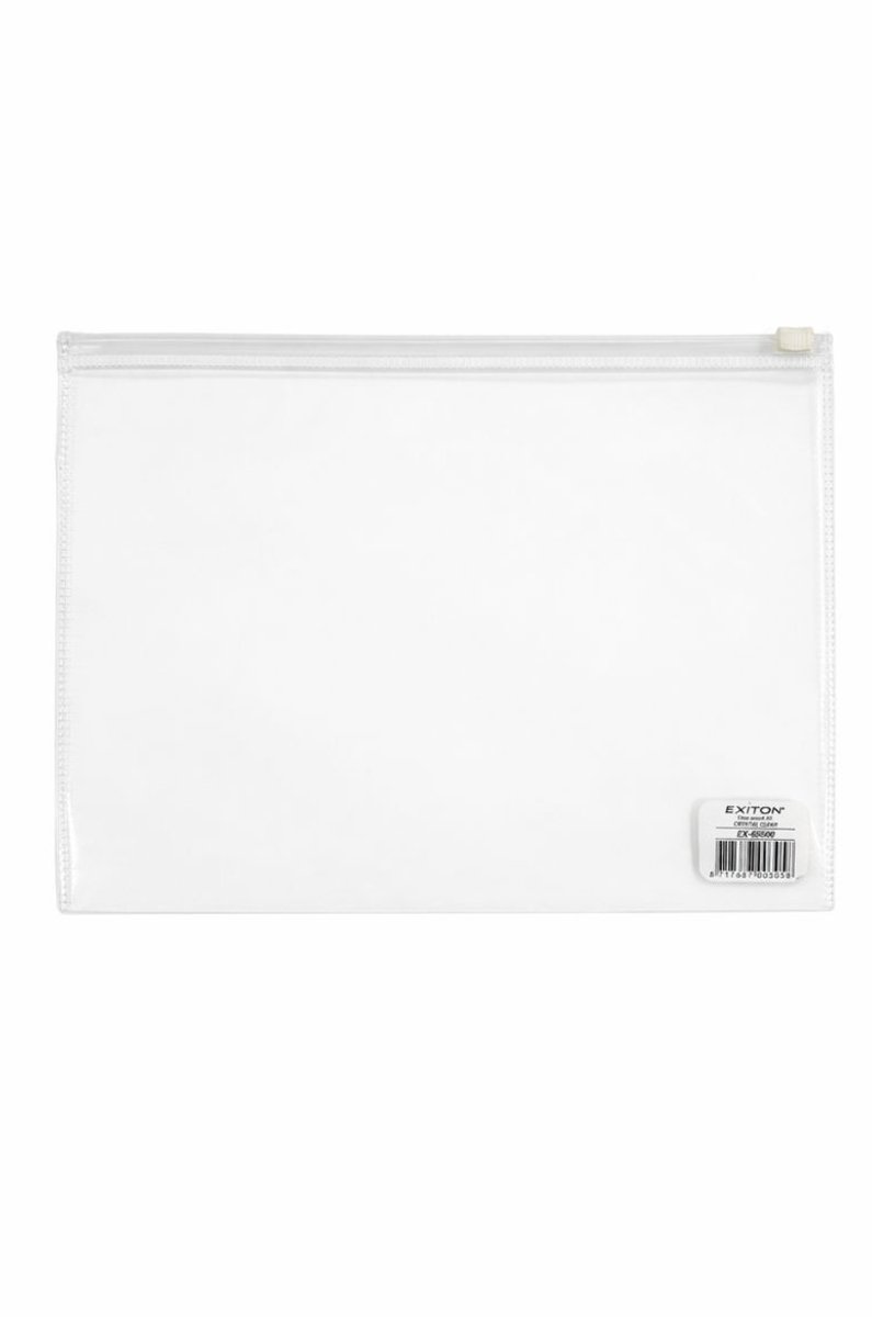 Exiton - Opberg pouch -Transparant - Zipper - A5 - 10 stuks